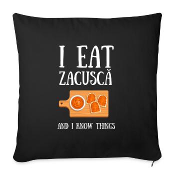 Zacusca Mamaliga Romanian Moldovian Romanian Food - Sofakissenbezug 45 x 45 cm - Schwarz - Vorne