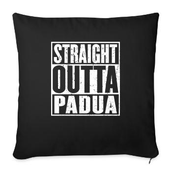 Straight Outta Padua Vintage - Sofa pillowcase 17,3'' x 17,3'' (45 x 45 cm) - black - Front