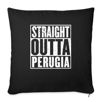 Straight Outta Perugia Vintage - Housse de coussin décorative 45 x 45 cm - noir - Devant