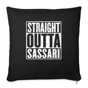 Straight Outta Sassari Vintage - Sofa pillowcase 17,3'' x 17,3'' (45 x 45 cm) - black - Front