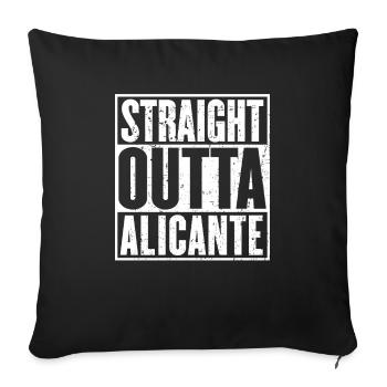 Straight Outta Alicante Vintage - Sofa pillowcase 17,3'' x 17,3'' (45 x 45 cm) - black - Front