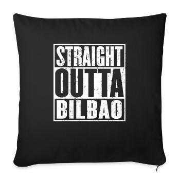 Straight Outta Bilbao Vintage - Sofa pillowcase 17,3'' x 17,3'' (45 x 45 cm) - black - Front