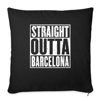 Straight Outta Barcelona Vintage - Housse de coussin décorative 45 x 45 cm - noir - Devant