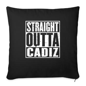 Straight Outta Cádiz Vintage - Sofa pillowcase 17,3'' x 17,3'' (45 x 45 cm) - black - Front
