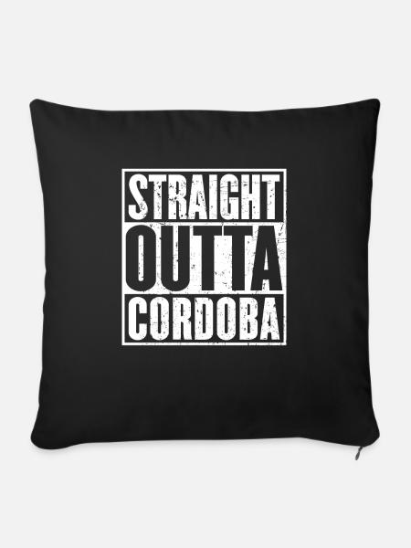 Straight Outta Córdoba Jahrgang - Sofakissenbezug 45 x 45 cm - Schwarz