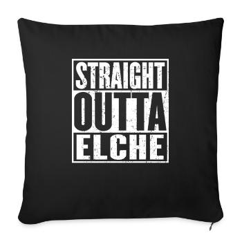 Straight Outta Elche Vintage - Sofa pillowcase 17,3'' x 17,3'' (45 x 45 cm) - black - Front