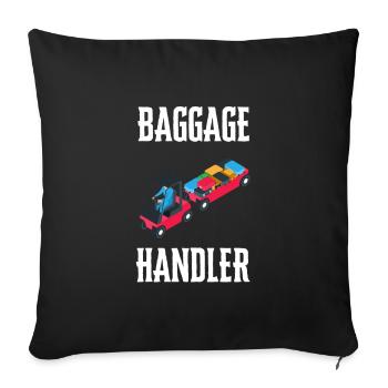 Manutentionnaire des bagages Travailleur de l’aéroport - Housse de coussin décorative 45 x 45 cm - noir - Devant