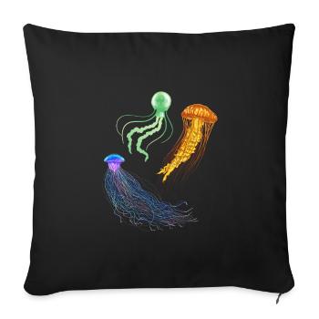 Jelly Fish Medusozoa Marine Biologist Ocean - Sofakissenbezug 45 x 45 cm - Schwarz - Vorne