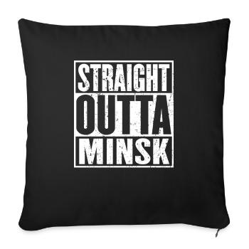 Straight Outta Minsk Vintage - Housse de coussin décorative 45 x 45 cm - noir - Devant