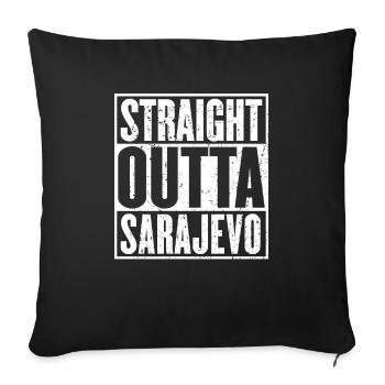 Straight Outta Sarajevo Vintage - Housse de coussin décorative 45 x 45 cm - noir - Devant