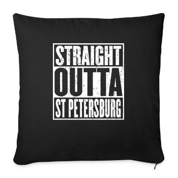 Straight Outta St Petersburg Vintage - Sofa pillowcase 17,3'' x 17,3'' (45 x 45 cm) - black - Front