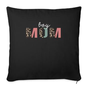 boy mom Leopard Print Funny Gift - Sofa pillowcase 17,3'' x 17,3'' (45 x 45 cm) - black - Front