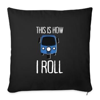 Tuk Tuk Rickshaw Italian Scooter Transporter - Sofa pillowcase 17,3'' x 17,3'' (45 x 45 cm) - black - Front