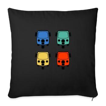 Tuk Tuk Rickshaw Italian Scooter Transporter - Sofa pillowcase 17,3'' x 17,3'' (45 x 45 cm) - black - Front