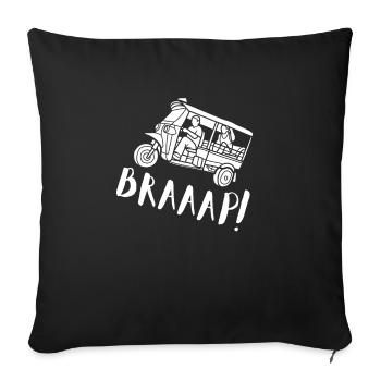 Tuk Tuk Rickshaw Italian Scooter Transporter - Sofa pillowcase 17,3'' x 17,3'' (45 x 45 cm) - black - Front