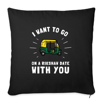 Tuk Tuk Rickshaw Italian Scooter Transporter - Sofa pillowcase 17,3'' x 17,3'' (45 x 45 cm) - black - Front