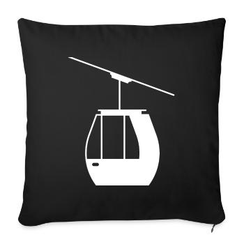 Aerial Tram Tramway Cable Car Cableway Gondola - Sofa pillowcase 17,3'' x 17,3'' (45 x 45 cm) - black - Front