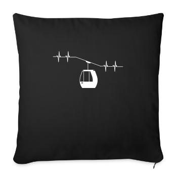 Aerial Tram Tramway Cable Car Cableway Gondola - Sofa pillowcase 17,3'' x 17,3'' (45 x 45 cm) - black - Front