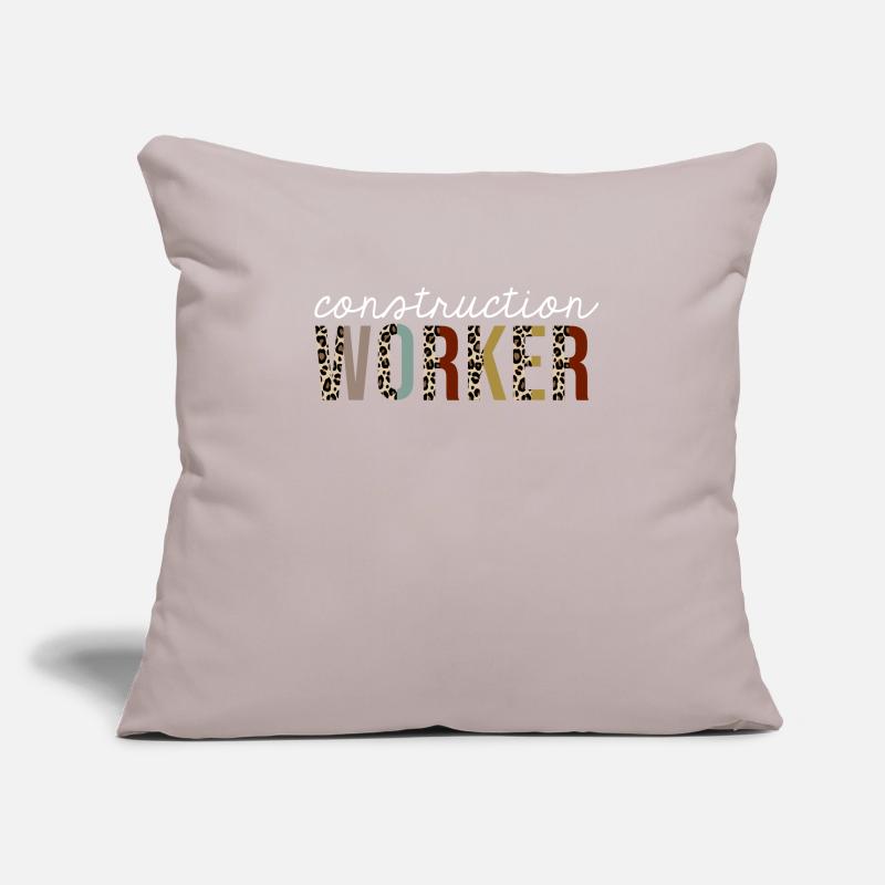 Construction Worker Leopard Print Funny Gift Sofa pillowcase 17,3'' x 17,3'' (45 x 45 cm)