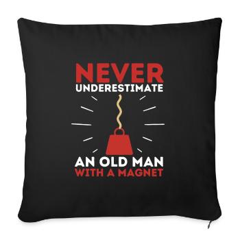 Magnet Fishing Magnet Fisher Fisherman - Sofa pillowcase 17,3'' x 17,3'' (45 x 45 cm) - black - Front
