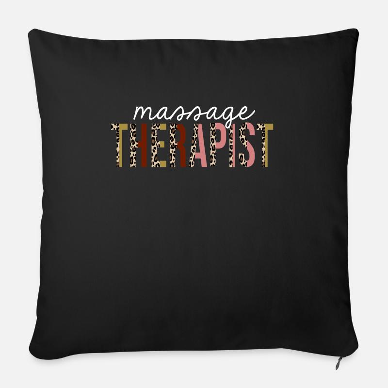 Masseur Leopard Print Lustiges Geschenk - Sofakissenbezug 45 x 45 cm - Schwarz