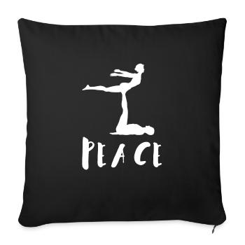 Acroyoga Manual Acro Yoga Yogi - Sofakissenbezug 45 x 45 cm - Schwarz - Vorne