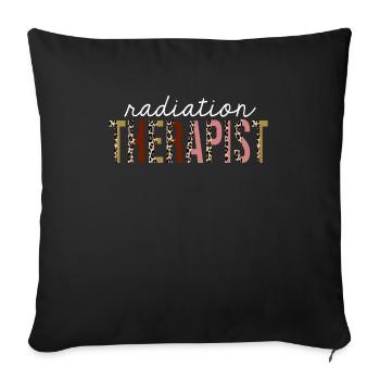 Radiation Therapist Leopard Print Funny Gift - Sofa pillowcase 17,3'' x 17,3'' (45 x 45 cm) - black - Front
