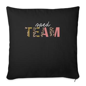 SPED Team Leopard Print Lustiges Geschenk - Sofakissenbezug 45 x 45 cm - Schwarz - Vorne