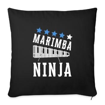Vibraphone Mom Marimba Ninja And Mallet - Sofa pillowcase 17,3'' x 17,3'' (45 x 45 cm) - black - Front