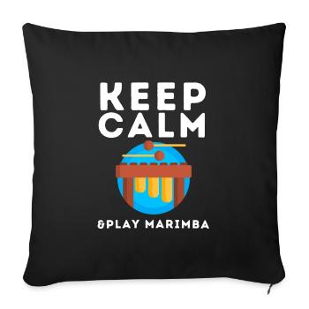 Vibraphone Mom Marimba Ninja And Mallet - Sofa pillowcase 17,3'' x 17,3'' (45 x 45 cm) - black - Front
