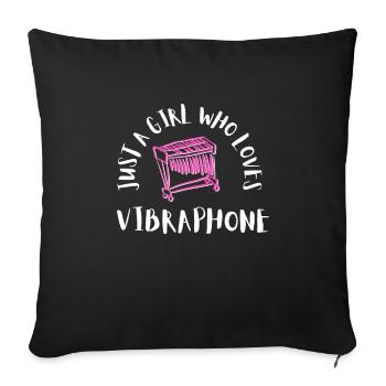 Vibraphone Maman Marimba Ninja Et Maillet - Housse de coussin décorative 45 x 45 cm - noir - Devant