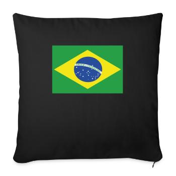 Official Brazil Flag Brazilian Country Pride - Sofa pillowcase 17,3'' x 17,3'' (45 x 45 cm) - black - Front