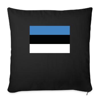 Official Estonia Flag Estonian Country Pride - Sofa pillowcase 17,3'' x 17,3'' (45 x 45 cm) - black - Front
