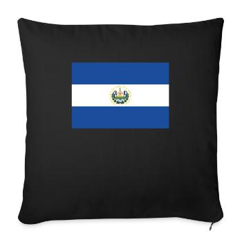 Official El Salvador Flag Salvadorean Country - Sofa pillowcase 17,3'' x 17,3'' (45 x 45 cm) - black - Front