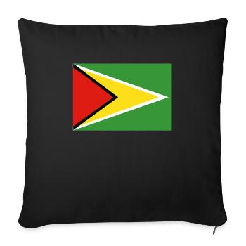 Drapeau officiel guyanais Country Pride - Housse de coussin décorative 45 x 45 cm - noir - Devant