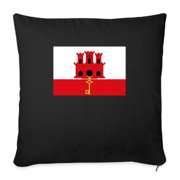 Drapeau officiel gibraltar Gibraltarian Country Pride - Housse de coussin décorative 45 x 45 cm - noir - Devant