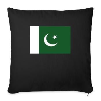 Official Pakistan Flag Pakistani Country Pride - Sofa pillowcase 17,3'' x 17,3'' (45 x 45 cm) - black - Front