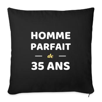 homme parfait de 35 ans cadeau anniversaire humour - Housse de coussin décorative 45 x 45 cm - noir - Devant
