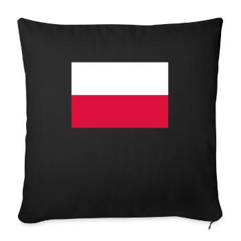Drapeau officiel de la Pologne Fierté du pays polonais - Housse de coussin décorative 45 x 45 cm - noir - Devant