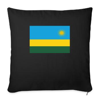 Drapeau officiel du Rwanda Rwanda Country Pride - Housse de coussin décorative 45 x 45 cm - noir - Devant