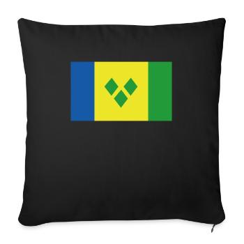 Drapeau officiel de Saint-Vincent Pays Vincentien - Housse de coussin décorative 45 x 45 cm - noir - Devant