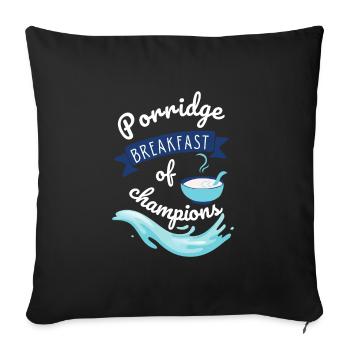 Cereal Grits Kasha Upma Rice And Morning Cornmeal - Sofa pillowcase 17,3'' x 17,3'' (45 x 45 cm) - black - Front