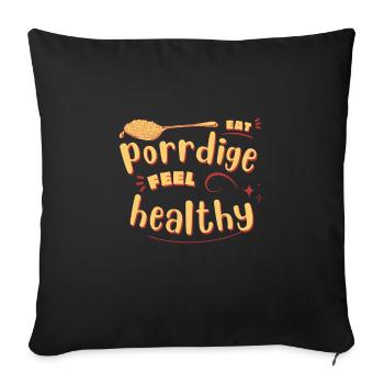 Cereal Grits Kasha Upma Rice And Morning Cornmeal - Sofa pillowcase 17,3'' x 17,3'' (45 x 45 cm) - black - Front
