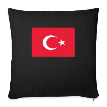 Drapeau officiel de la Turquie Fierté du pays tunisien - Housse de coussin décorative 45 x 45 cm - noir - Devant