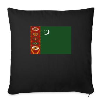 Official Turkmenistan Flag Turkmen Turkoman - Sofa pillowcase 17,3'' x 17,3'' (45 x 45 cm) - black - Front