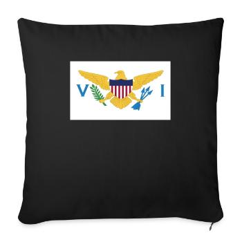 Pays officiel des îles Vierges Flag Islanders - Housse de coussin décorative 45 x 45 cm - noir - Devant