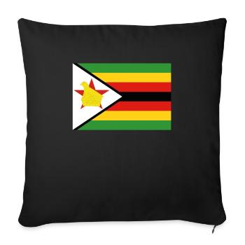 Drapeau officiel du Zimbabwe Zimbabwe Country Pride - Housse de coussin décorative 45 x 45 cm - noir - Devant