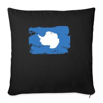 Drapeau officiel de l’Antarctique Pays antarctique - Housse de coussin décorative 45 x 45 cm - noir - Devant