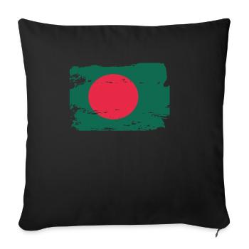 Drapeau officiel du Bangladesh Pays bangladais - Housse de coussin décorative 45 x 45 cm - noir - Devant