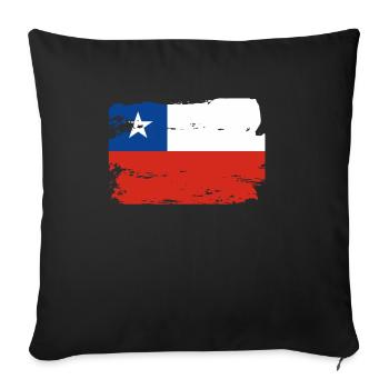 Drapeau officiel du Chili Chili Country Pride Vintage - Housse de coussin décorative 45 x 45 cm - noir - Devant